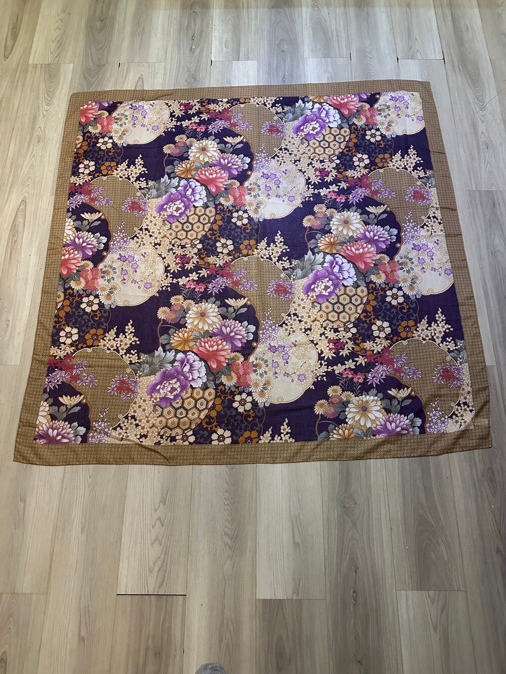 H&M Made in Italy Large Square Scarf Purple Silk Like Wrap